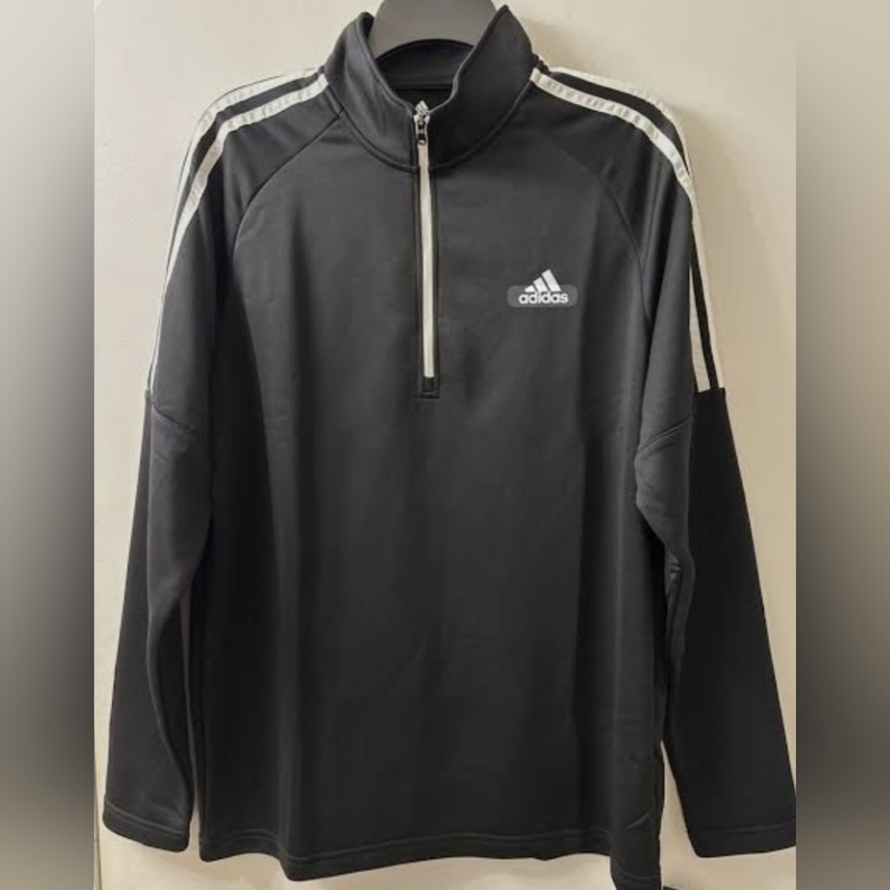 Adidas Mens French Terry 1/4 Zip Golf Sweat Shirt
